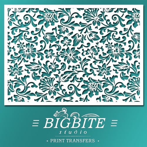 Shabby chic stencil italian - shabby,