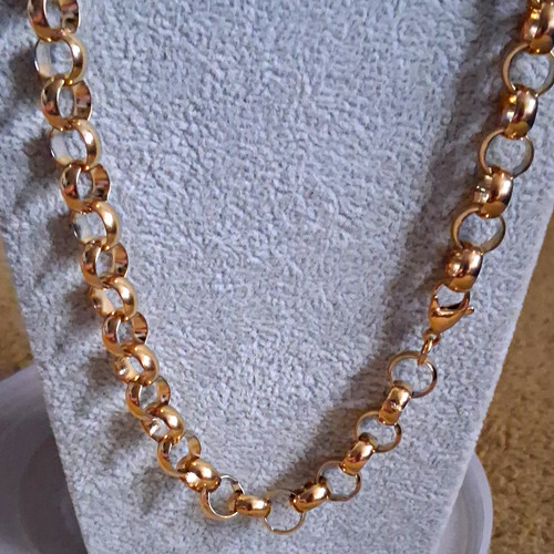 Gold tone round link - round, chain