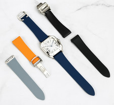 Fluorine Rubber Strap for Cartier Santos 100 Quick Release 21mm Luxury Strap