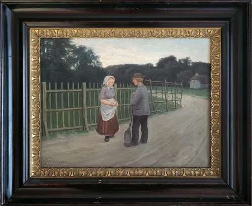 Antique oil painting axel - antique, painting.