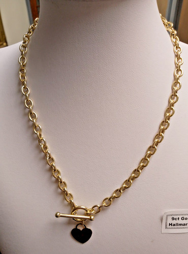 9ct gold anchor chain - bar, &