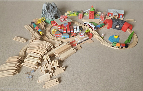 Wooden train sets job - sets, lot