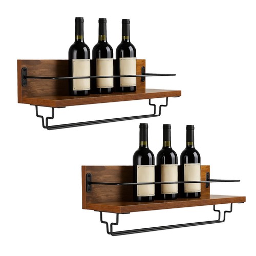 Wall mounted wine rack rustic - mounted,