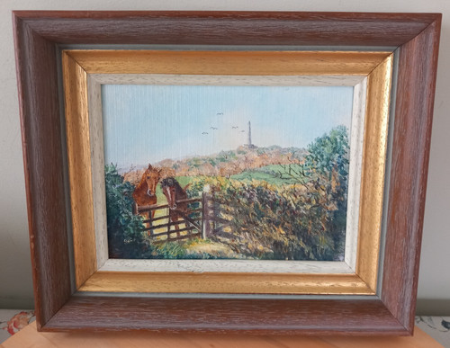 Vintage framed oil painting - vintage,