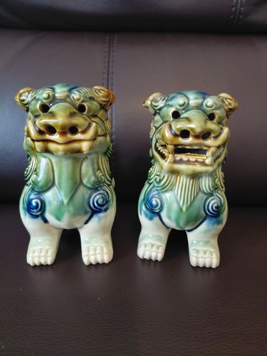 Chinese foo dogs blue green - foo,
