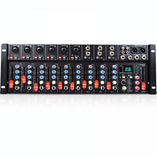 9 Channel Mixer 19 inch Rack Mountable 6 Mic or Line 3 Stereo FX and Bluetooth