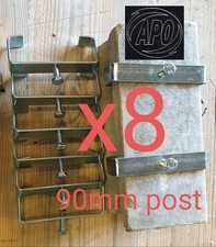 NON RUST 8x (90mm post) zinc plated H section Concrete fence Post Brackets 