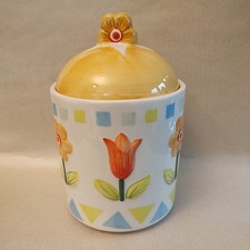 Rayware Yellow Sunflower Useful Lidded Canister Vintage  8.5" tall 