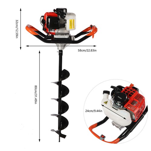 Petrol post hole borer - post, 52cc