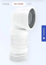 McAlpine WC-CON8F. 90° Flexible WC Toilet Pan Connector 4" 110mm,  220mm - 400mm