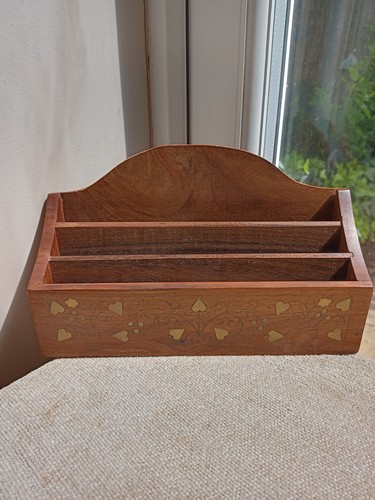 Vintage wooden letter rack - wooden,