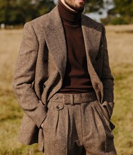 Business Men Suits Herringbone