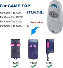 2pcs Garage Door Remotes control for Came Top 432NA 432SA 432M 432EE，433MHz