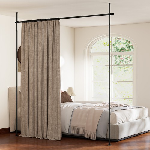 Gymax room divider - divider, rod