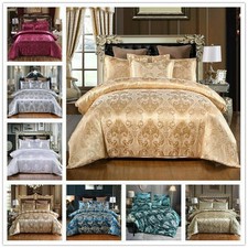 Jacquard Bedding Set Ladies Duvet Quilt Cover Pillowslip Double  King Wedding UK