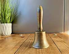 ANTIQUE BRONZE BRASS LOUD HAND BELL LUNCH DINNER PUB LAST ORDERS HOTEL SERVICE