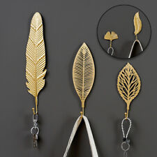 Gold Leaf Shape Hook Coat Hat Key Hook Wall Towel Hooks Home Hanging Decoration