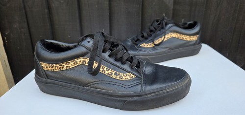 Vans black leather leopard - vans,