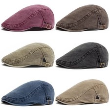 Men Flat Cap Washed Newsboy
