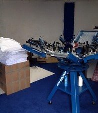 M&R Kruzer Manual Screen Printing Carousel, 6 colour 4 Station & BBC Black Flash