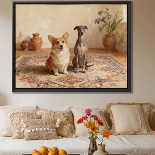Corgi dog artwork - artwork, whippet