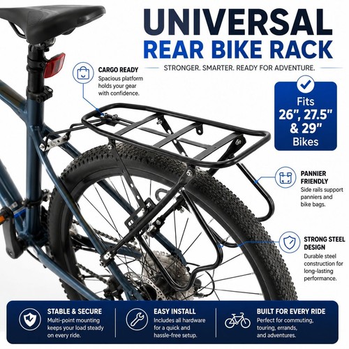 Universal rear bike - rack, for
