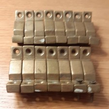 13 x VINTAGE SOLID BRASS STAIR ROD BRACKETS