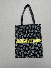 Zadig & Voltaire Black/White Tote Bag/Shopper in 100% Cotton 32 x 40 cm VGC