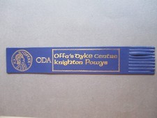 Leather BOOKMARK Offa's Dyke Centre Knighton Powys Wales Welsh Blue Unused