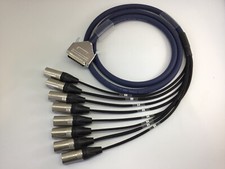 25 pin Dsub Male to Neutrik XLR Male Van Damme Blue Studio Cable- v lengths