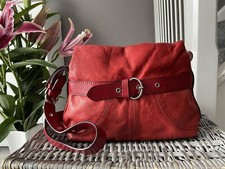 Lovely Gianni Conti Red Leather Shoulder Bag , Handbag