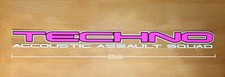 Techno Assault Squad- 90's rave window sticker decal, VW, T5, Beetle, Camper