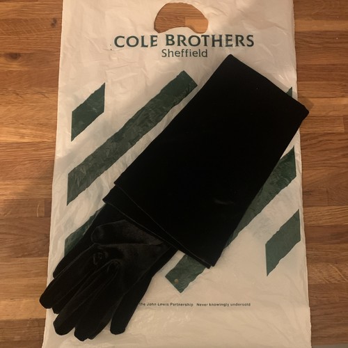 Satin ladies gloves - black, full