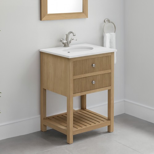 Ribbed oak wood freestanding - ribbed,