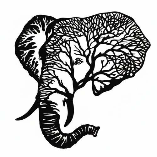 Metal elephant wall art - elephant,
