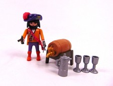 Playmobil 3913 Pirate Figure with mead keg / barrel, pitcher and goblets