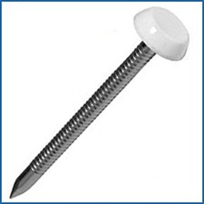 WHITE POLYTOPS  CLADDING PINS - UPVC - FASCIA - SOFFIT ROOF PLASTIC TOP-CAP