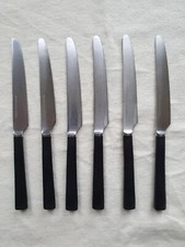 Vintage OLD HALL Pride Dessert Knife x 6 Plastic Handle Stainless Steel Cutlery