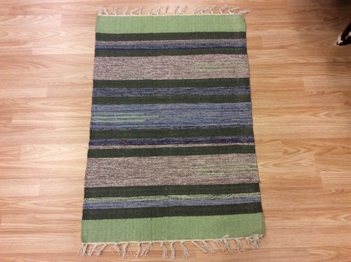 Striped black multi handloomed - striped,