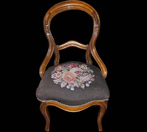 Antique wood parlor - chair,