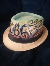 Airbrushed Cigar Box Guitar Hand Painted Customizable Trilby Hat