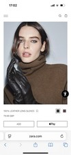 Zara 100% Leather Long Gloves Size S/M! Rrp £79.99! Bargain
