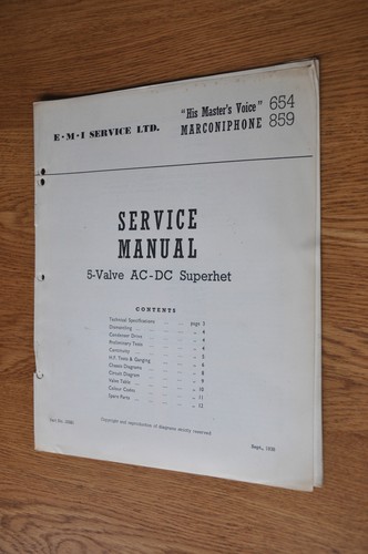 Hmv 654 marconiphone 859 - hmv,