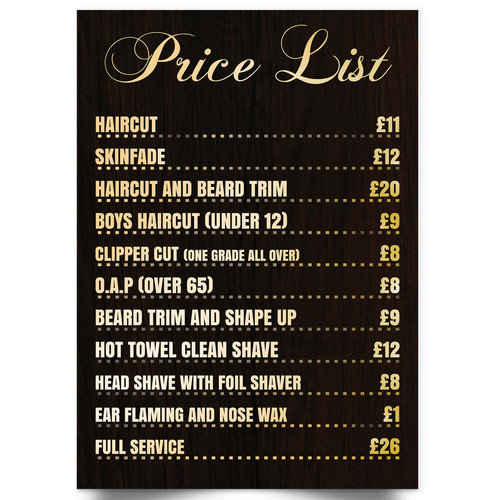 Barber shop price - barber,