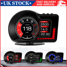 OBD2 Head Up Car HUD Alarm Gauge Digital Display Speedometer Turbo RPM Temp GPS