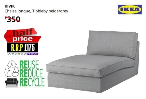 Rrp 350 ikea kivik chaise - rrp:£350,