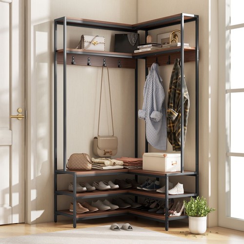 Corner garment rack - garment,