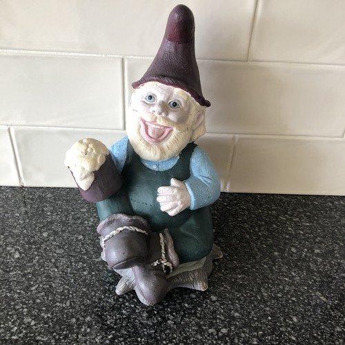 Vintage gnome drinking - vintage,