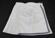 Vintage UWIN Sportswear Ladies White Pleated Wrap Tennis Short Skirt Size 26W