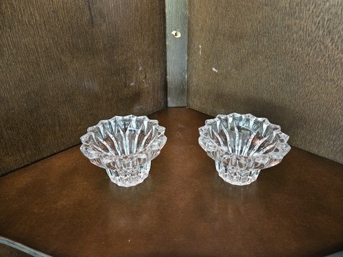 Pair crystal round ribbed - pair,